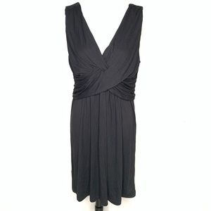 NWT Loft Black Draped Front Sleeveless Dress Large